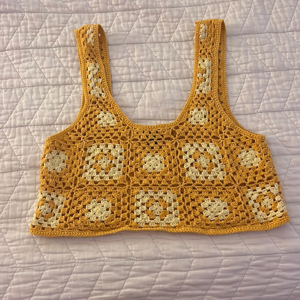 Orange Crochet Crop Top